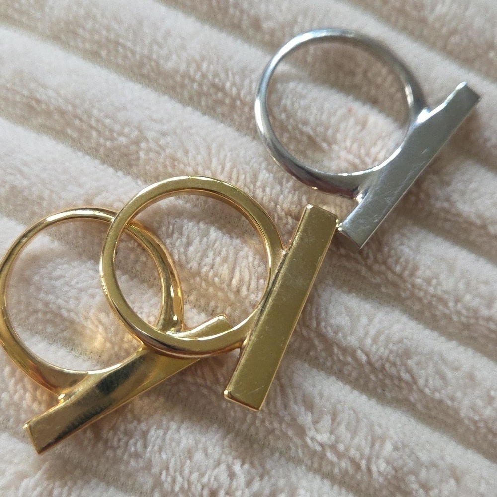 Set Of 3 J Crew Two Tone Rings - Picture 3 of 4